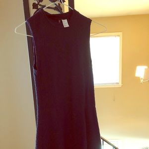 Navy blue textured H&M fitted dress
